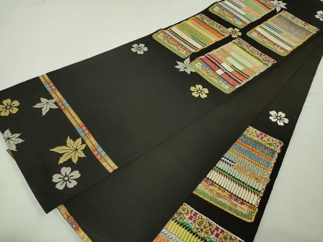 平和屋本店■最高級　龍村平蔵製　六通柄　本袋帯　威毛錦　黒地　金銀糸　逸品　DZAA4769kh5 期間限定セール20％off○最高級 龍村平蔵製 六通柄 本袋帯 威毛錦 黒地