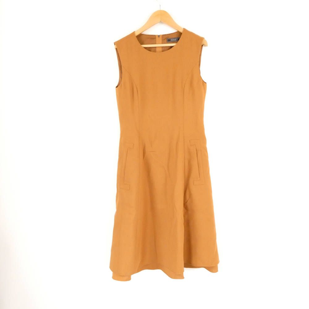 FOXEY フォクシー 36296 ワンピース 38 ウール他 ノースリブ ミディ丈 Dress レディース AY6584A21