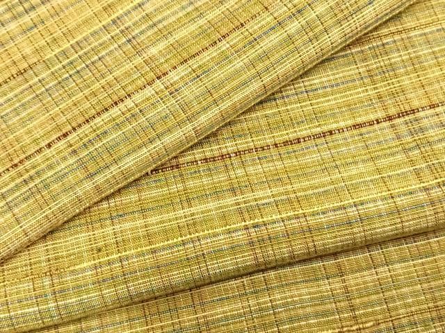 平和屋着物▽上質な紬 単衣 縞 正絹 AABA7625fy