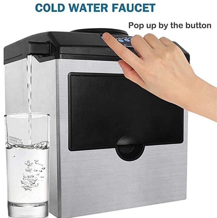 ステンレススチール製カウンタートップ製氷機 冷水ディスペンサー付き