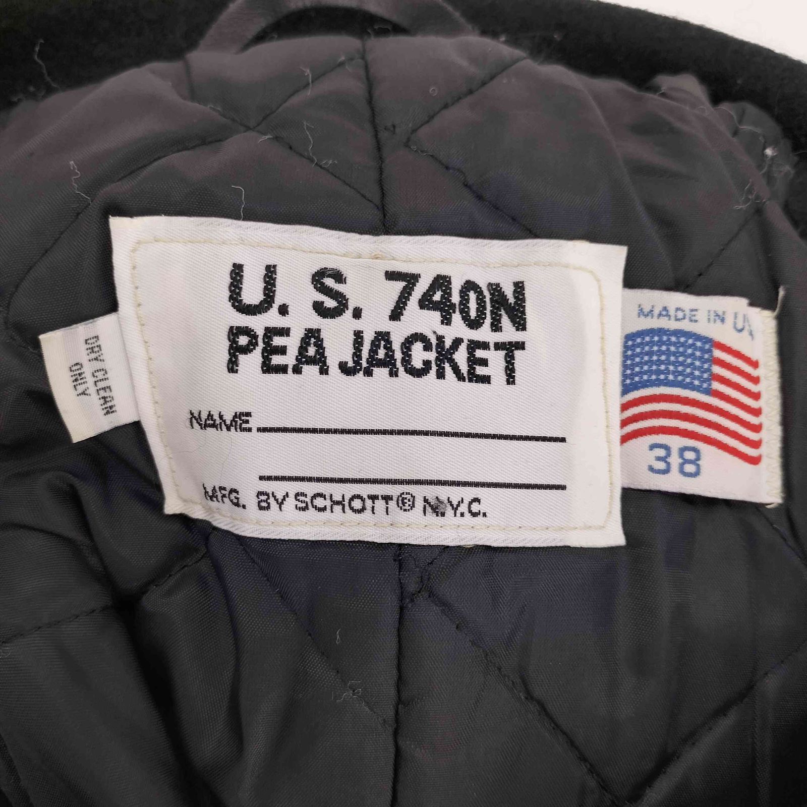 美品★Schott★ショット ピーコート 裏地キルティング ウール 黒　USA 楽天市場】schott （ショット） ウールシングルPコート メンズ