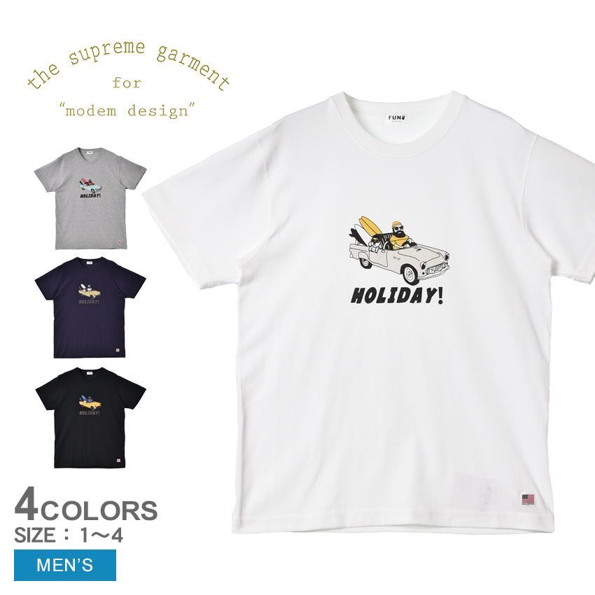 モデムデザイン 半袖Tシャツ M-2109055 メンズ ホリデイ おじさん フロント ショートスリーブ ティー modem design カラー:01.ホワイト 品番：2671-0007