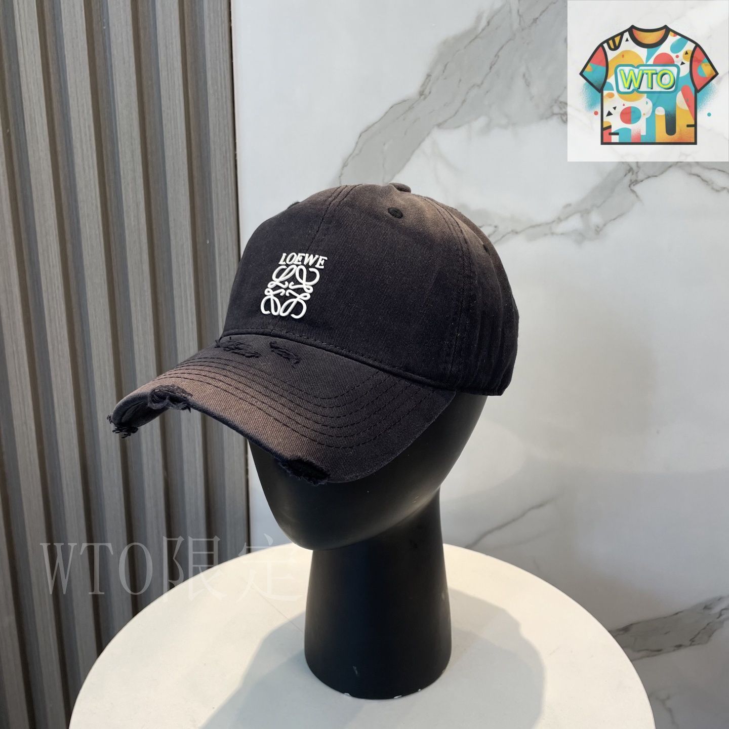 LOEWE】ブラック ベースボールキャップ 59