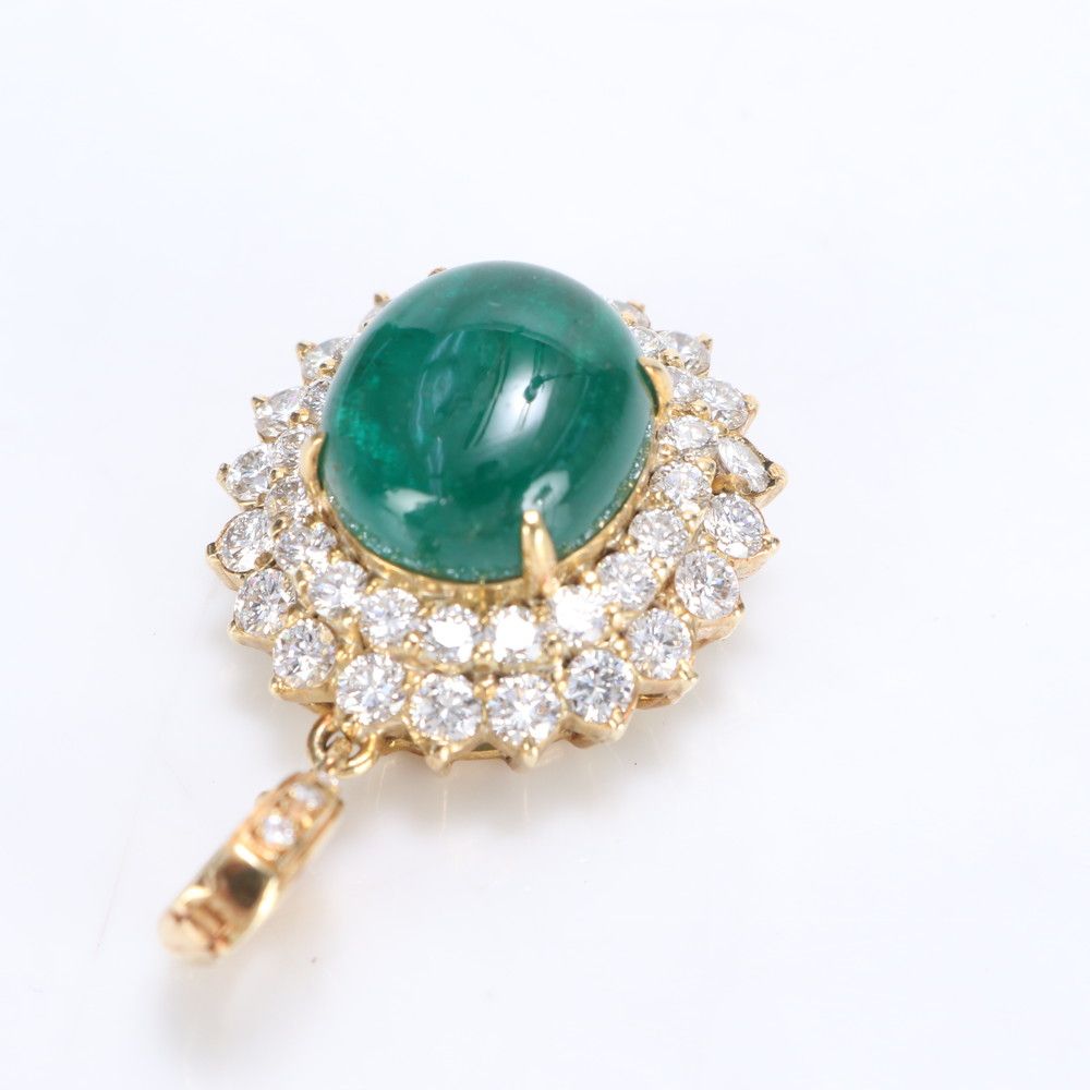 美品 エメラルド ダイヤモンド K18 ゴールド チャーム アクセサリー  