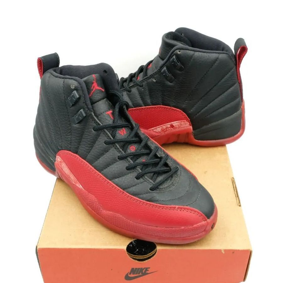 NIKE AIR JORDAN 12 OG FLU GAME 1997 ナイキ エア ジョーダン 12 OG フルゲーム 1997 黒 赤  24.5cm 130690 061 - メルカリ