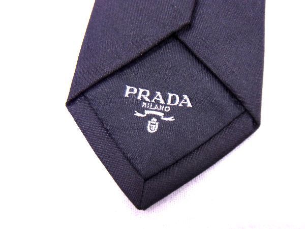 □極美品□ PRADA プラダ シルク100％ ネクタイ メンズ ブラック系