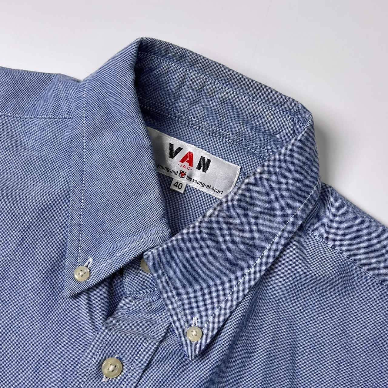 新品タグ VAN JAC × ボートハウス 半袖 ボタンダウンシャツ サイズ3 新品タグ VAN JAC × ボートハウス 半袖 ボタンダウンシャツ