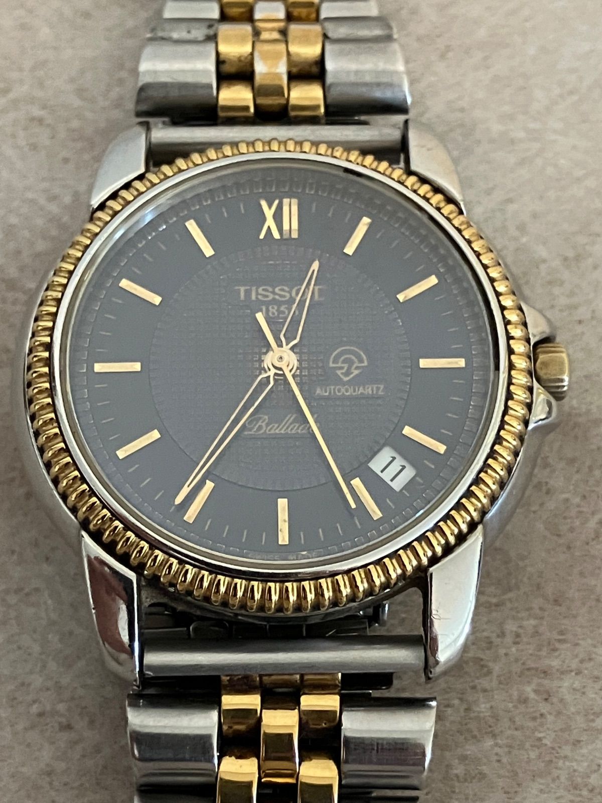 稼働☆TISSOT ティソ Ballade オートクォーツ ネイビー文字盤 メンズ 