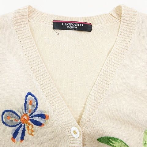 レオナール LEONARD 美品 ニットカーディガン 羽織 トップス 花柄 
