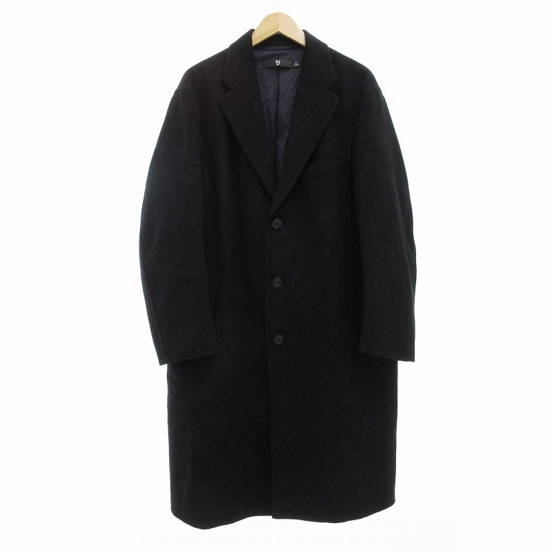 ユニクロ UNIQLO +J 20AW カシミヤブレンドオーバーサイズチェスターコート L 黒 ブラック 312-432641 /UO 1010  □GY09 - メルカリ