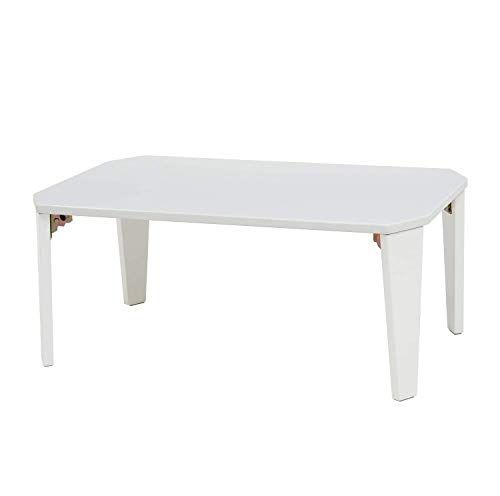 在庫処分 クルール7550CW 完成品 子供 折りたたみ コンパクト ローテーブル 幅75cm 萩原 クリアホワイト