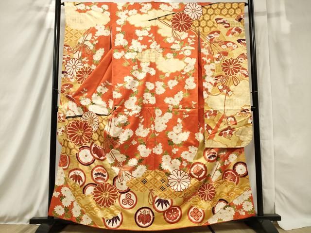 平和屋着物○豪華振袖 駒刺繍 吉祥花文 金彩 正絹 逸品 AAAT0903ck 平和