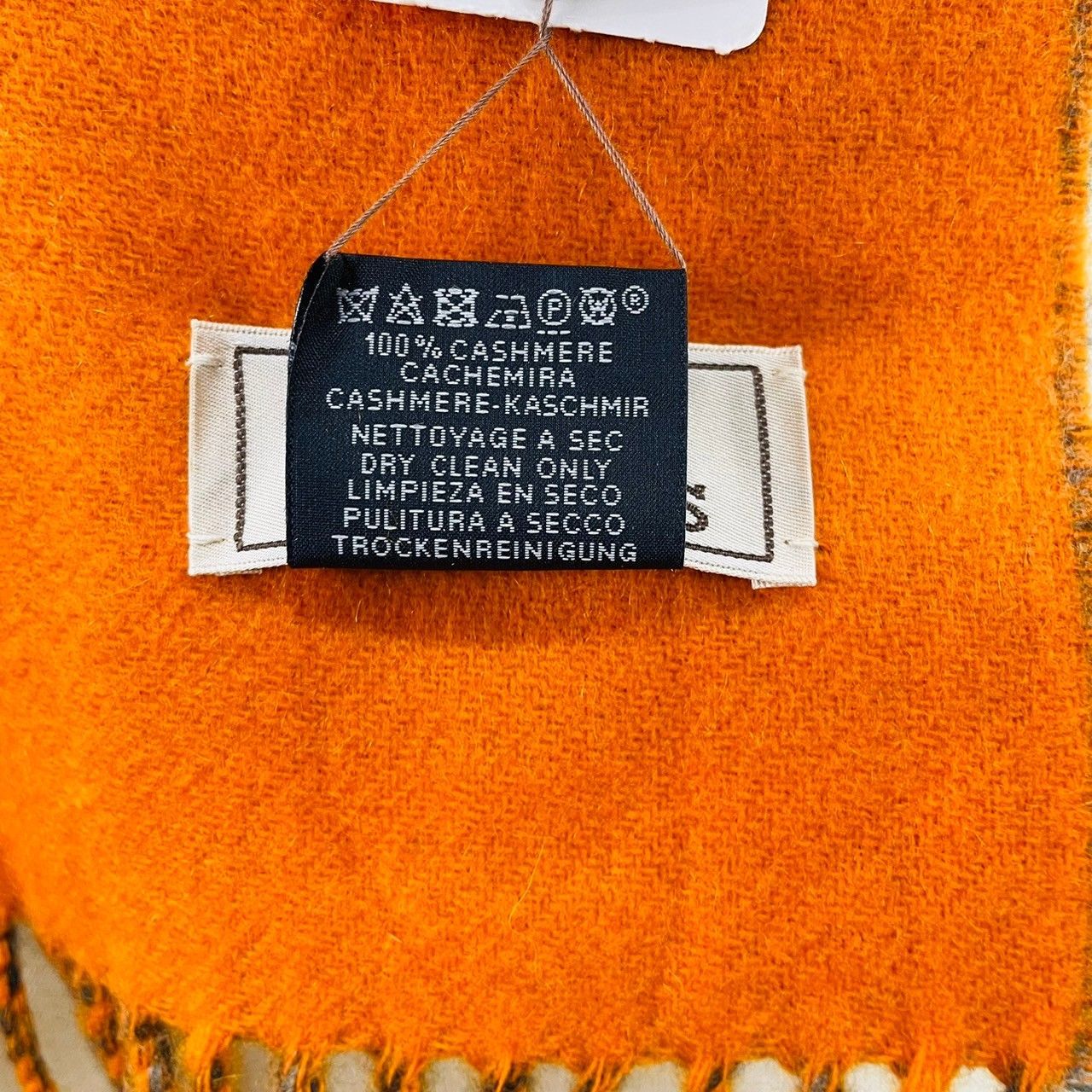 エルメスマフラー リバーシブル 茶/紺 メンズ マフラー HERMES