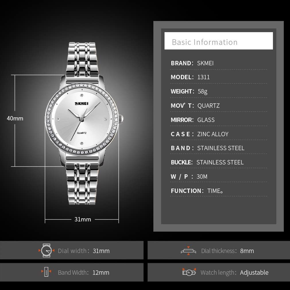  ダイヤモンド シンプル おしゃれ うで時計 レディース 女性用 時計 れでいーす 防水 カジュアル アナログ クオーツ ブランド 腕時計 かわいい ステンレス プレゼントシルバー Watch for Women 腕時計 キッズファッション小物