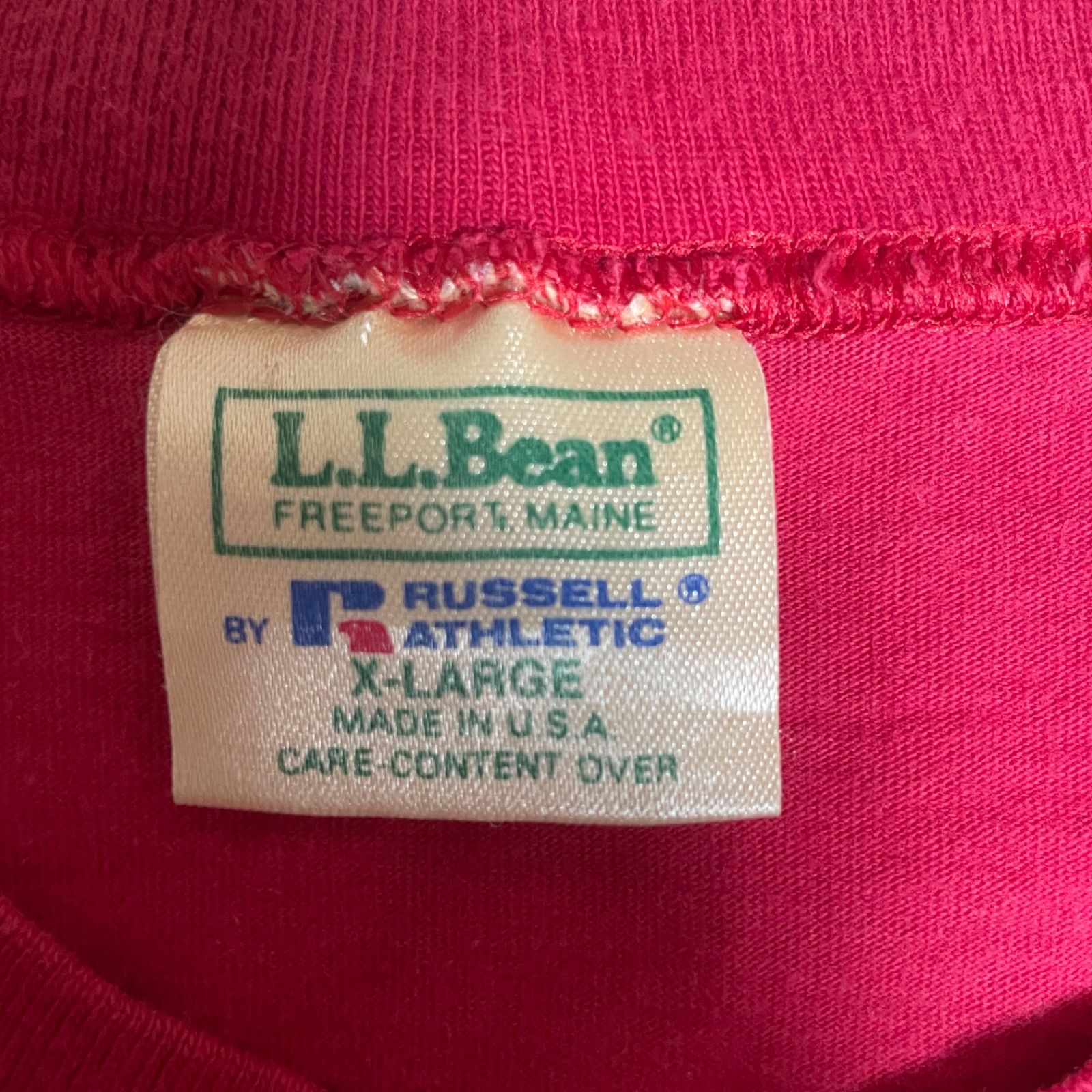 L.L.Bean by RUSSELL 90’s MADE IN USA Pocket T-shirt/size:XL/red/Tシャツ