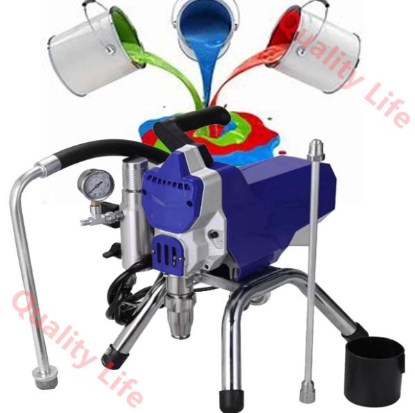 2200W エアレスペイントスプレー 2.0L 分電動ペイントスプレーガンキット 調整 なスプレー圧力 壁と天井 木材と金属用エアレス壁用ペイントスプレーガン