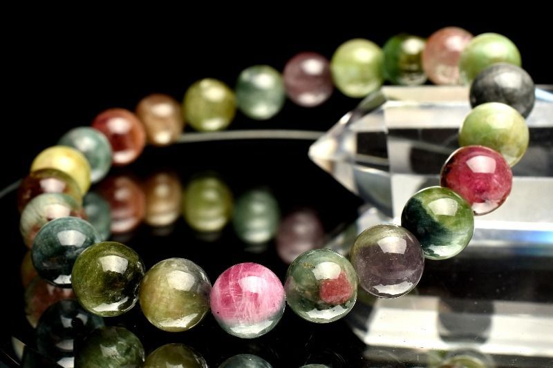 １点物 AAA キャッツアイ効果 トルマリン 8mm ブレスレット _MA3383