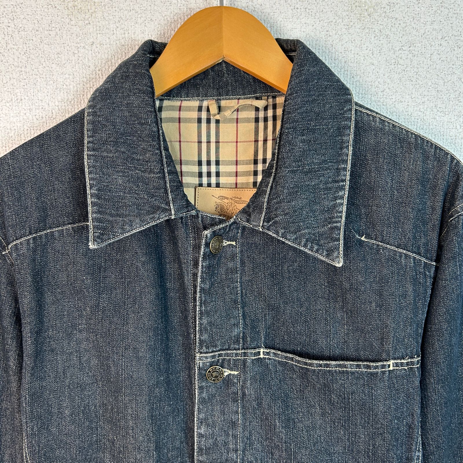 BURBERRY バーバリー デニムジャケット Gジャン ノバチェック レザー