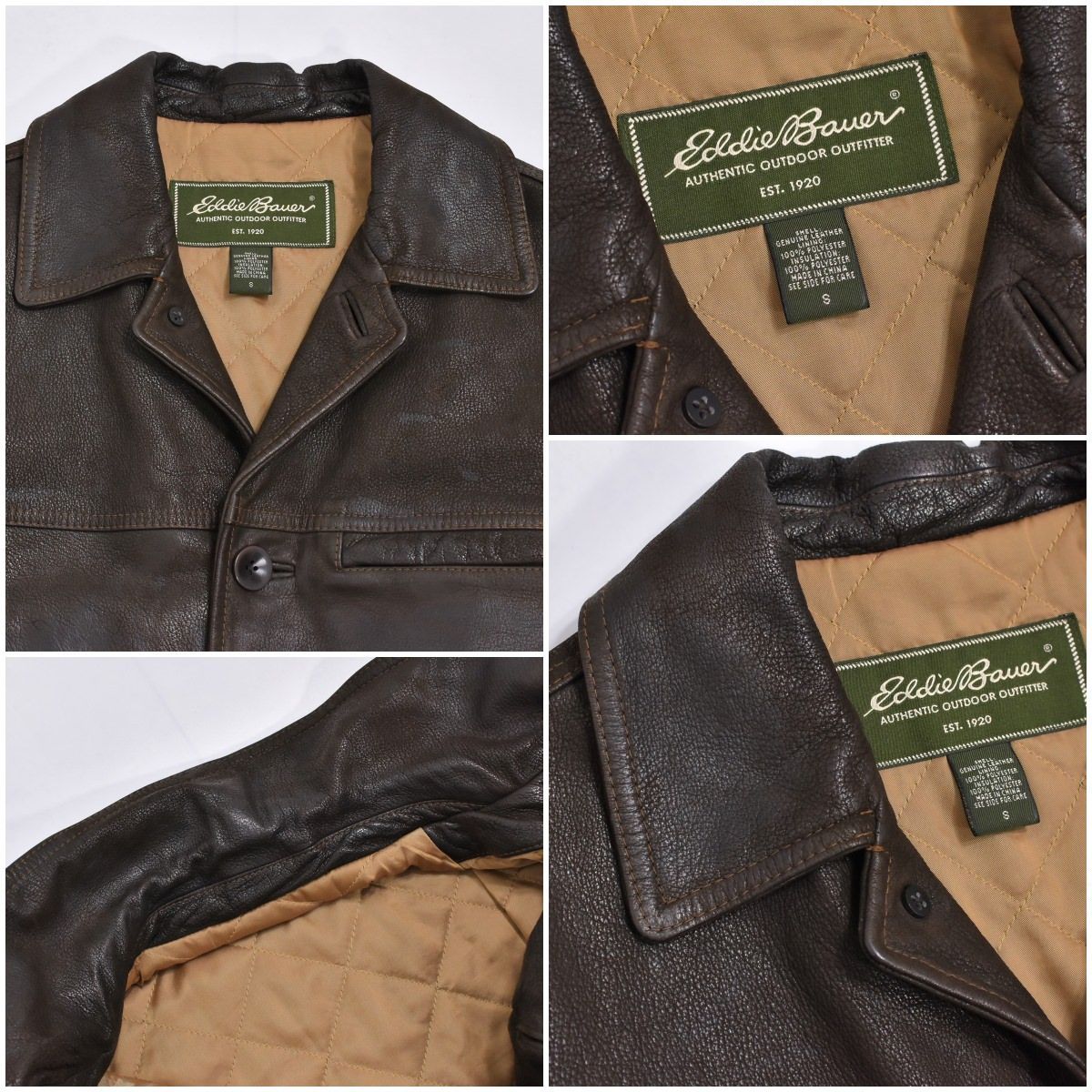 00s Eddie Bauer エディ・バウアー ラムレザー ジャケット 本革 革 