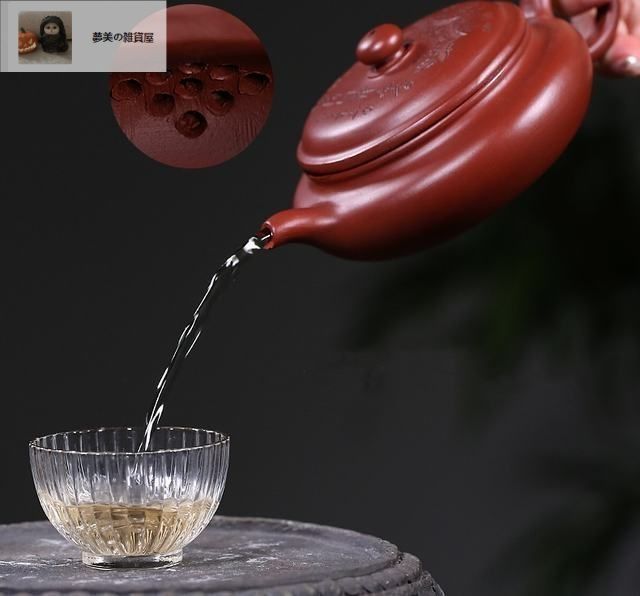 ♦中国 宜興窯 紫砂 貼花文様 茶壺 茶道具 煎茶道具１式 未使用 美品 骨董品 中国宜興紫砂茶壺 作家作品 緑泥紫砂茶壷竹、コウモリ浮彫 煎茶