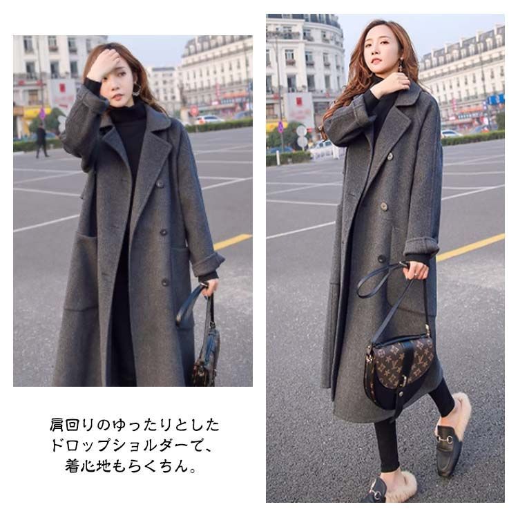 77circa オーバーサイズロングコート　ジャーナルスタンダード購入品　秋物 オーバーサイズ ロングコート レディース テーラーカラー コート