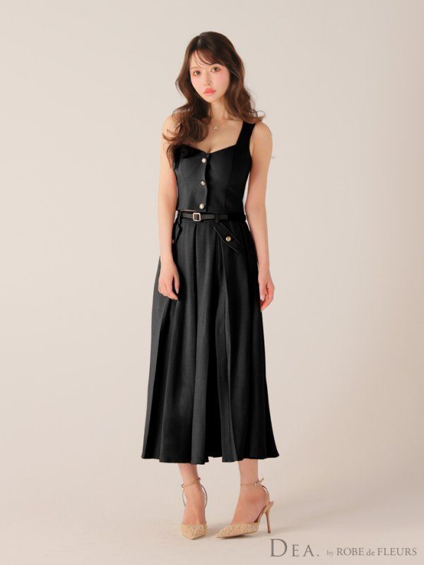 DEA.ディア ドレス2点セット roa様 ブラック[DE4323-B-2509]XS-Lサイズあり【DEA./ディア】フロントボタン