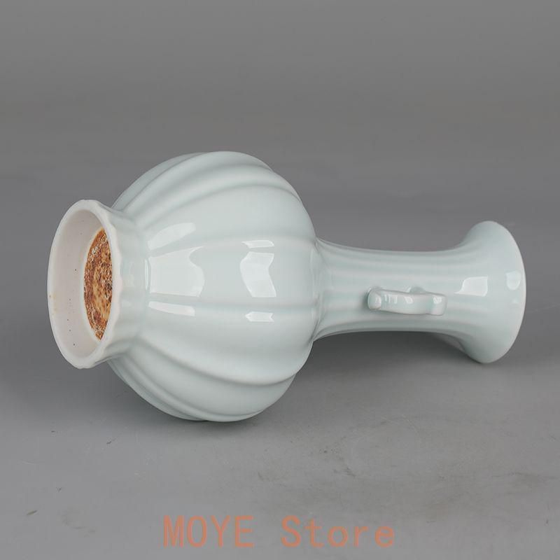 宋湖田窯影青釉瓜稜双耳瓶 景徳鎮 陶磁器 装飾品 現代工芸品美術