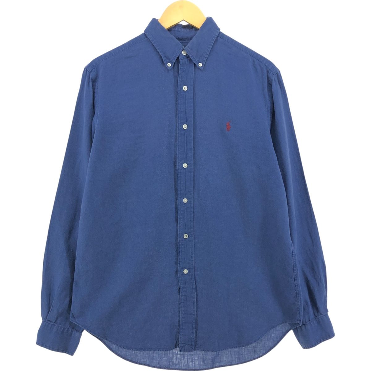 古着 ラルフローレン Ralph Lauren 長袖 リネン ボタンダウンシャツ