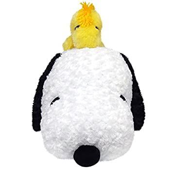 【中古】(非常に良い)スヌーピー SNOOPY 特大 ゆるカワ ぬいぐるみ モノトーン ウッドストック セット 全長約90cm バラボア使用 プレゼント 特大 ジャンボサイズ 黒