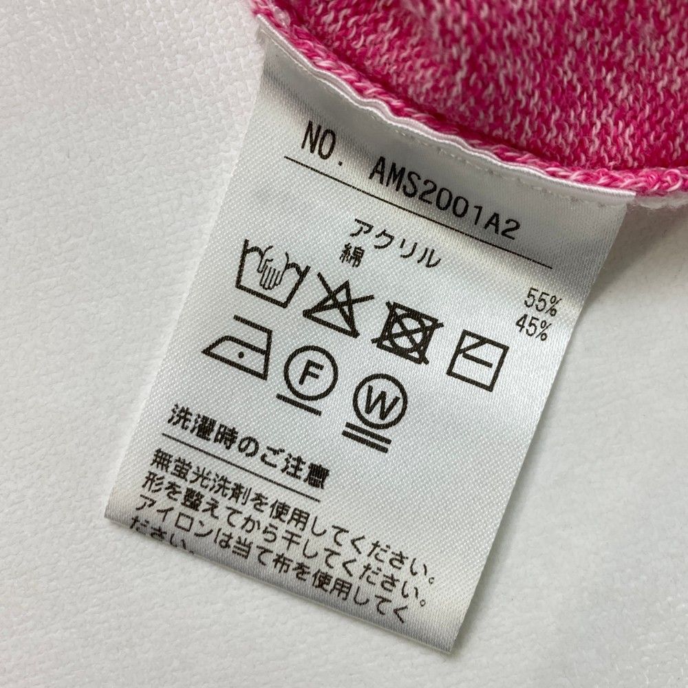 サイズ：L AND PER SE アンパスィ ニット ベスト ボーダー柄 ピンク系