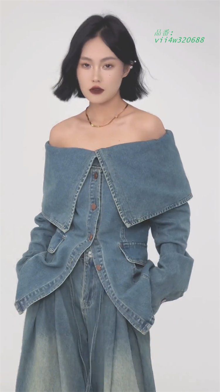 デニムシャツ長袖韓国ファッ