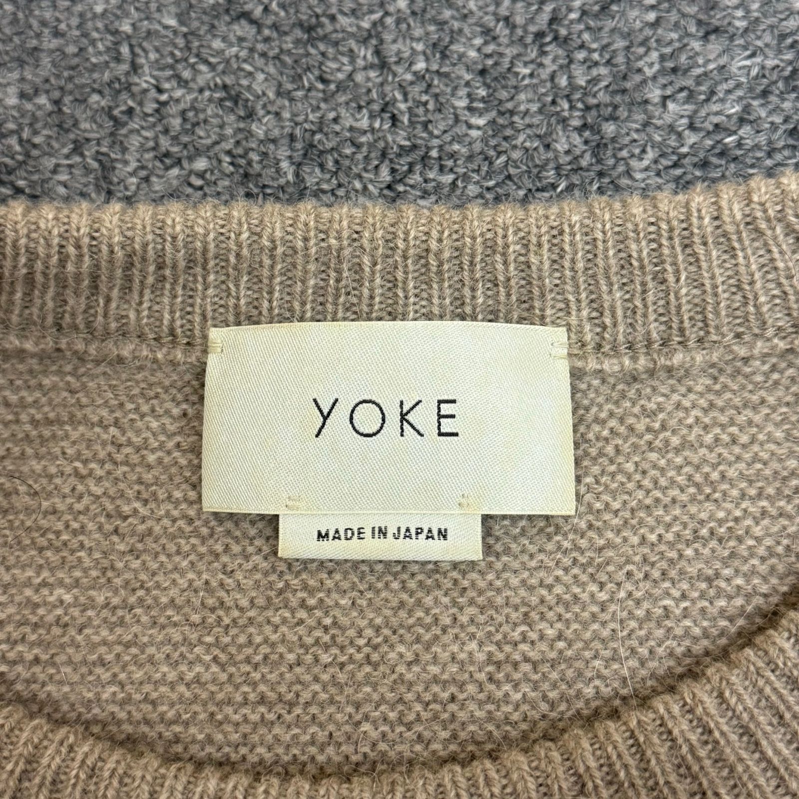 定価39600円 YOKE 19AW 7G ALPACA WOOL CARDIGAN RIB STITCH KNIT 