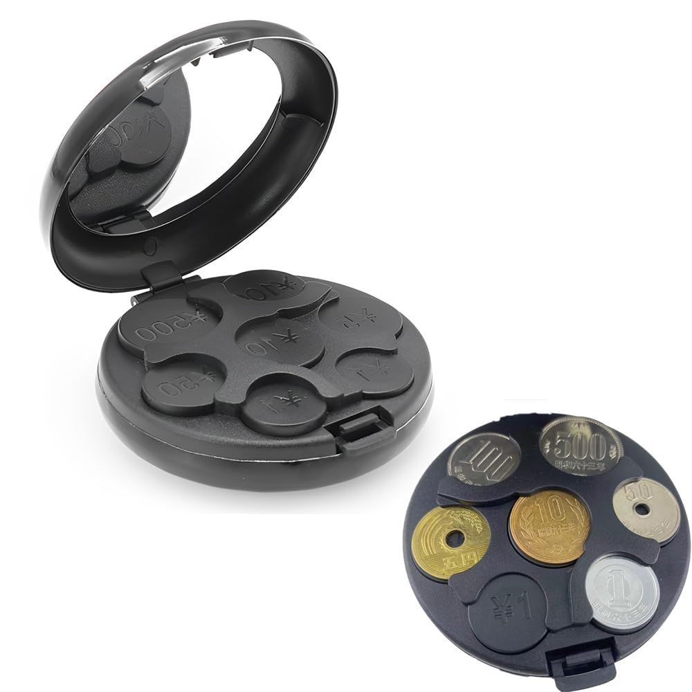 新着商品】貨幣ケース 仕分け お金 ポータブル コインディスペンサー (ブラック) コインケース 丸型 小銭入れ 収納 コイン 携帯コインホルダー  Renjzle - メルカリ