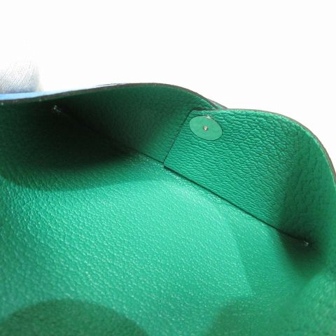 カルヴィ　ヴェルソ　ミント/ブルー・ブリュム　オンライン購入品　Z刻印 エルメス カードケース/名刺入れ メンズ レディース カルヴィ