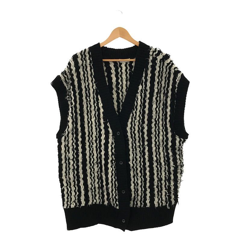 【美品】  rito structure / リトストラクチャー | 2022AW  Inlay Knit Vest オーバーシルエット インレー編み ウール ニット ベスト | 2 | ブラック | レディース 美品】 rito structure / リトストラクチャー | 2022AW Inlay Knit