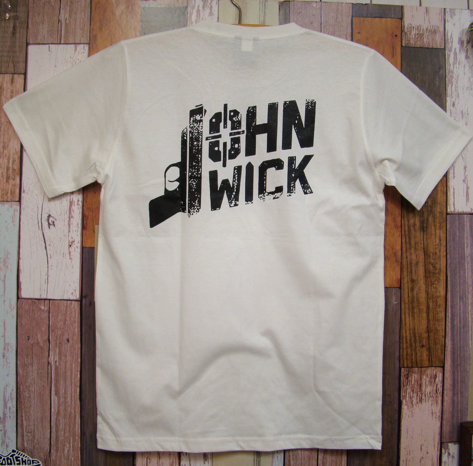 白☆新品ジョンウィック【John Wick】銃☆プリントTシャツ☆KRAFT 