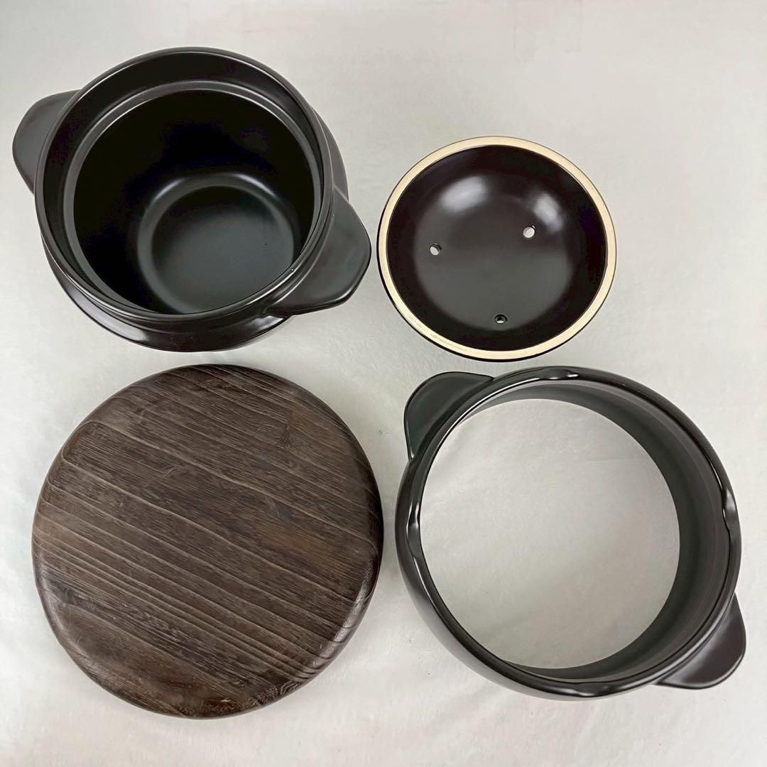 クリヤマ 黒樂 かまどご飯釜（大）1〜4号 蓄熱炊き 土鍋圧釜 WA-