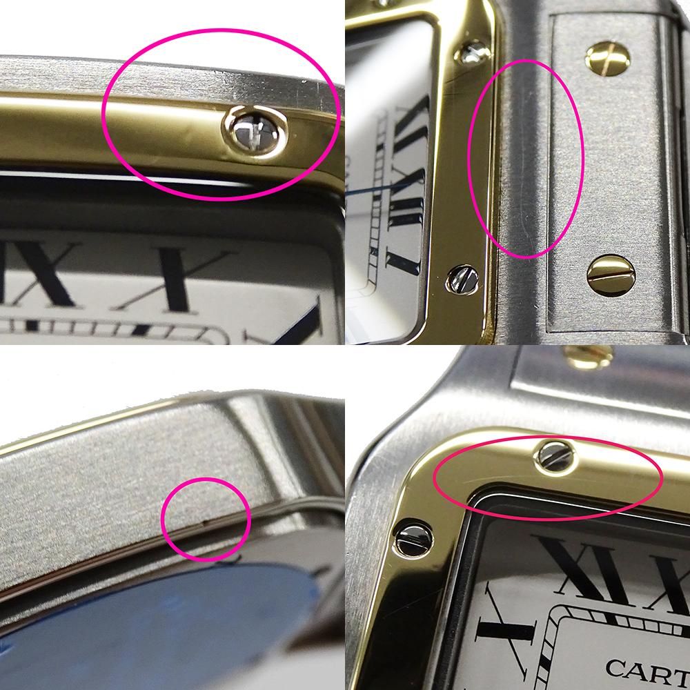 カルティエ Cartier 時計 メンズ ブランド サントスガルベ XL デイト 自動巻き AT ステンレス SS ゴールド YG W20099C4 コンビ 磨き済み