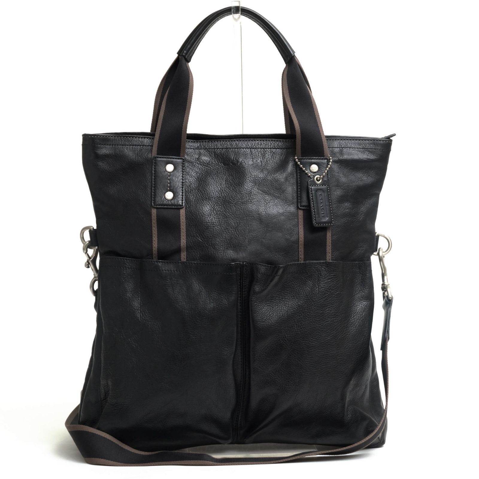 コーチ／COACH バッグ トートバッグ 鞄 ハンドバッグ F70558 Heritage Web Leather Foldover Tote  ヘリテージ ウェブ レザー フォルド オーバー トート 2WAY ショルダーバッグ 定番 - メルカリ