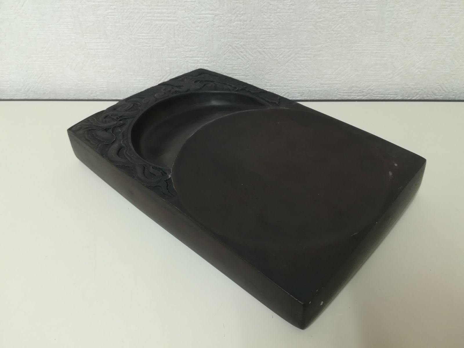 中国 硯 骨董硯 特大 縦27.5 横幅18.0㎝ 中古 送料無料 2979