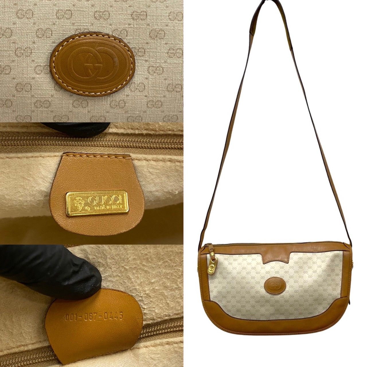 極 美品 GUCCI オールドグッチ グッチ ヴィンテージ マイクロGG レザー