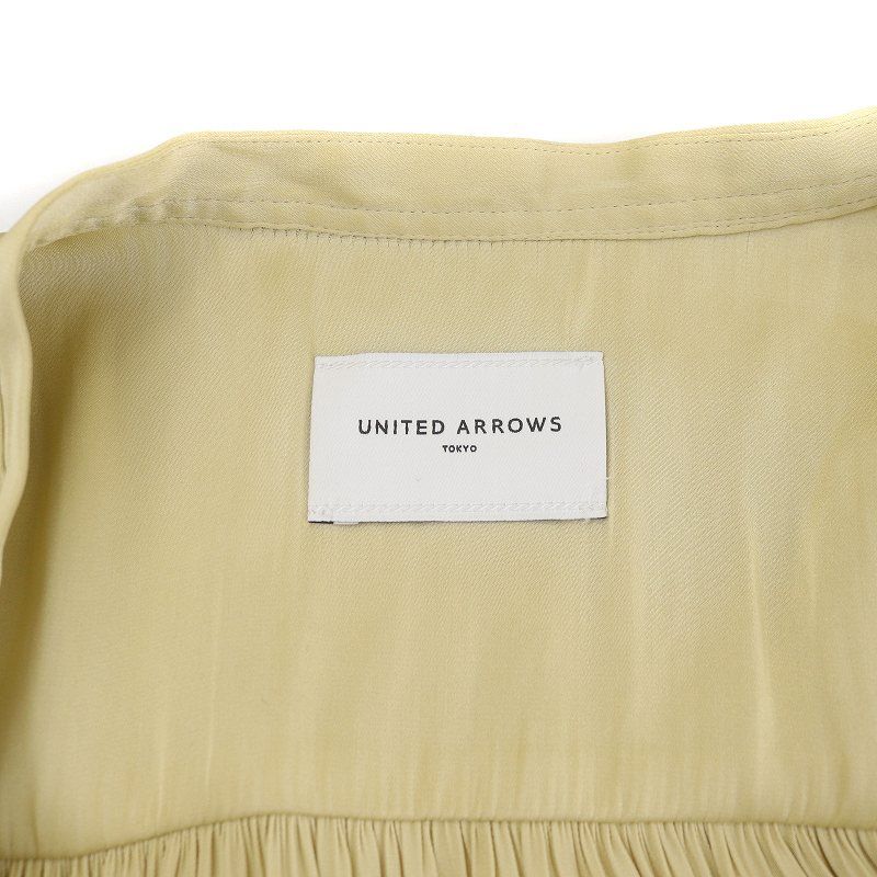 ユナイテッドアローズ UNITED ARROWS UWFM P ギャザーロングワンピース 長袖 リボン 38 M 黄色 イエロー  15261623475 /SI34 - メルカリ