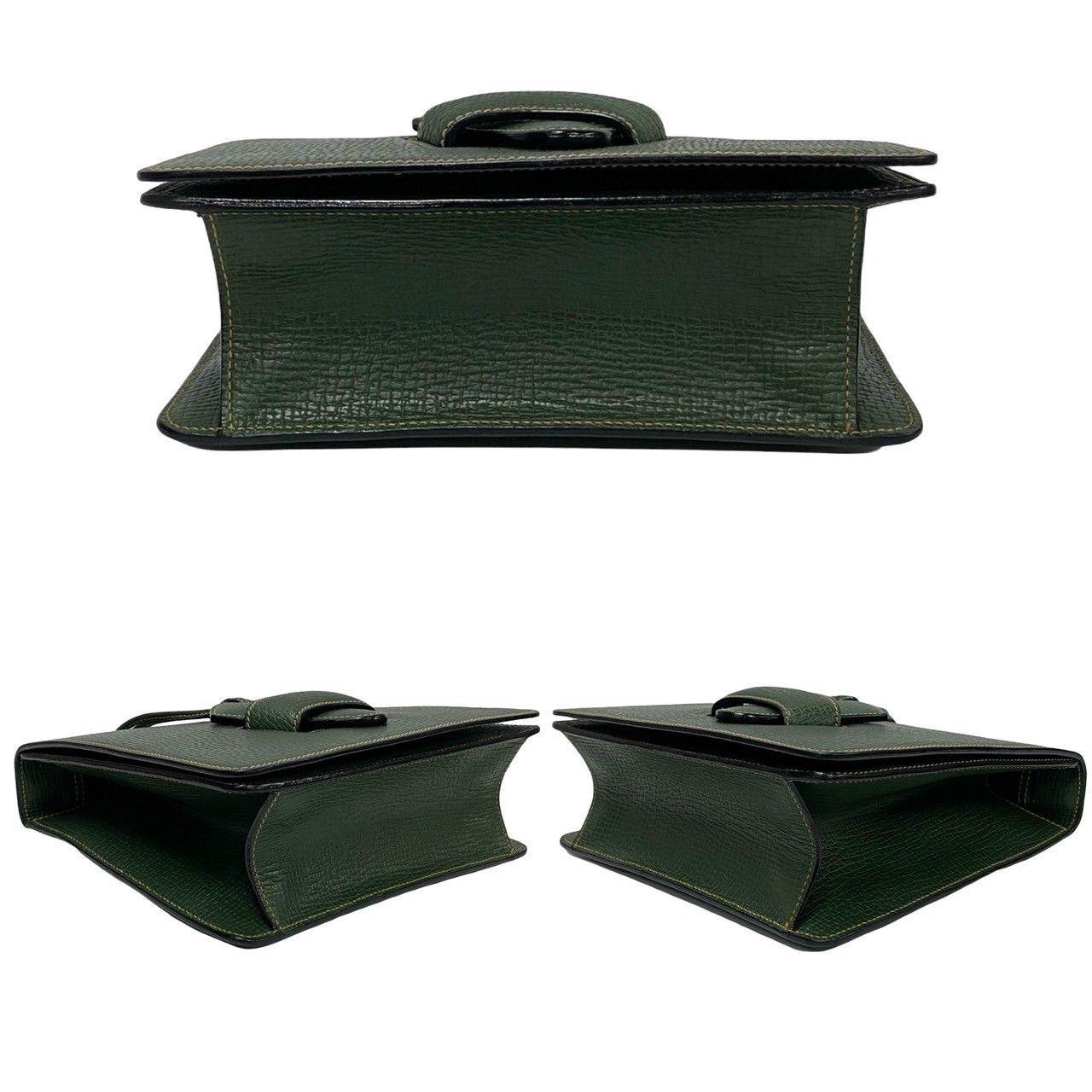 ロエベ エンボスレザー バルセロナ 2WAYバッグ グリーン 極 美品 希少品 LOEWE ロエベ ヴィンテージ バルセロナ ロエベ