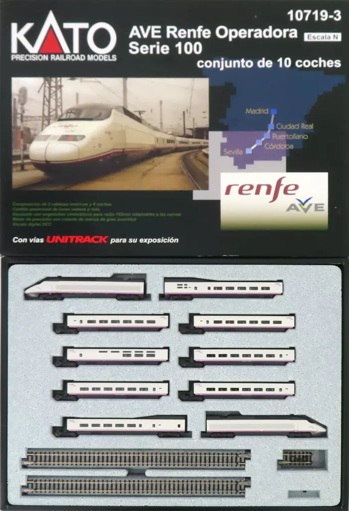 鉄道模型 1|150 AVE Renfe Operadora Serie 100 conjunto de 10 coches 10719-3
