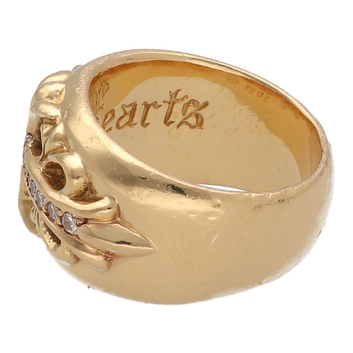中古】 CHROME HEARTS クロムハーツ フローラルクロスリング 22K