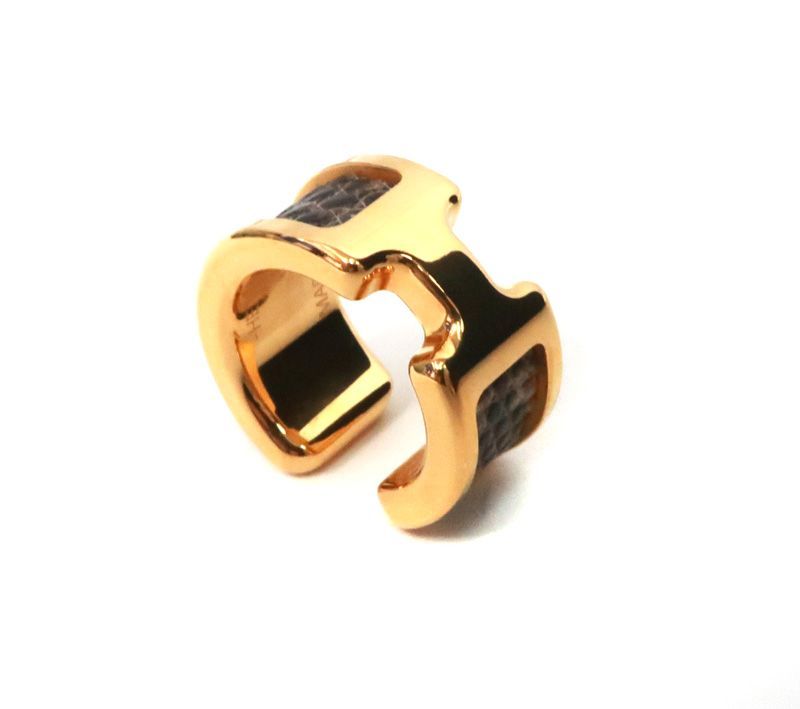 HERMES エルメス イヤーカフ オランプ PM リザード サルヴァ ナチュラ 現行モデル イヤリング ゴールド 34323 FORTGASGNV_COM_BR