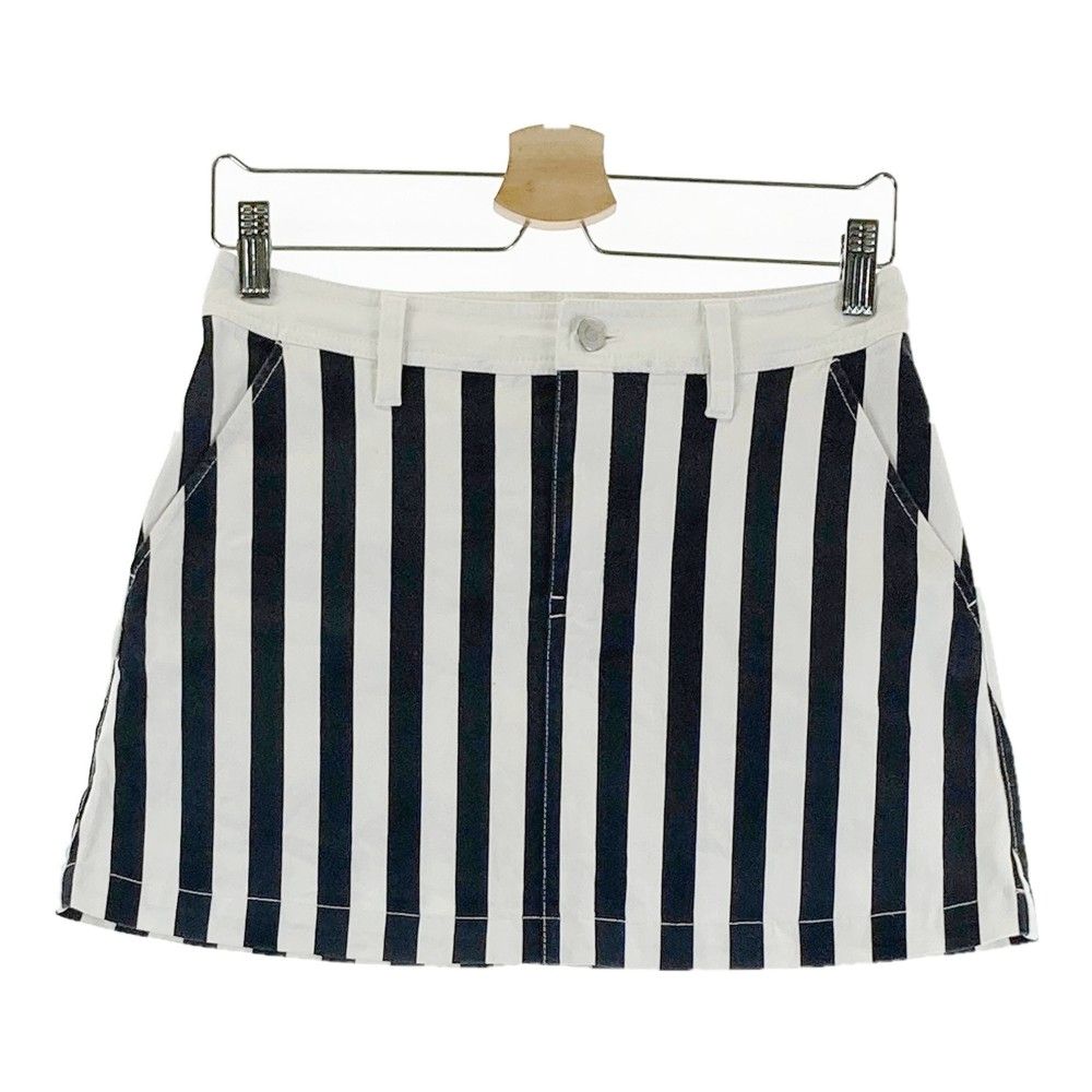 新品　JACK BUNNY　サイズ1 ストライプ 　スカート ブラック サイズ：1 JACK BUNNY ジャックバニー インナー付 スカート