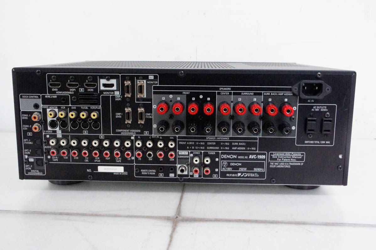 中古】DENONデノン AVサラウンドアンプ AVC-1909 - メルカリ