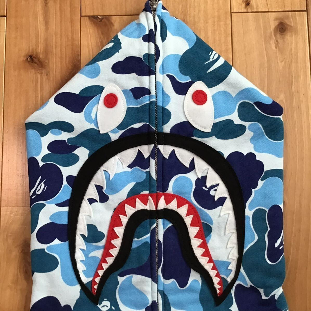 ABC camo Blue シャーク パーカー Lサイズ shark full zip hoodie a