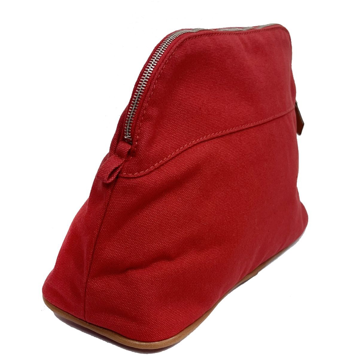 HERMES エルメス ポーチ ボリード MM コットン 赤 レッド 62KA990